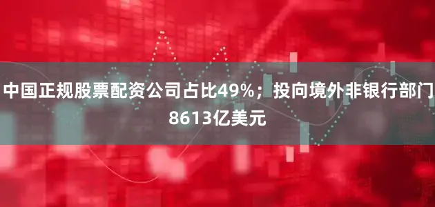 中国正规股票配资公司占比49%；投向境外非银行部门8613亿美元